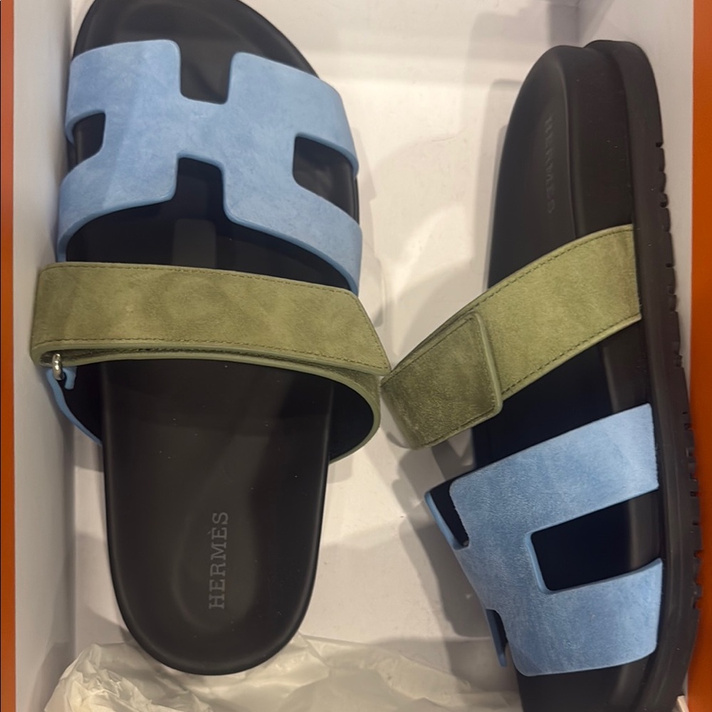 Stylish Blue and Green Sandals
